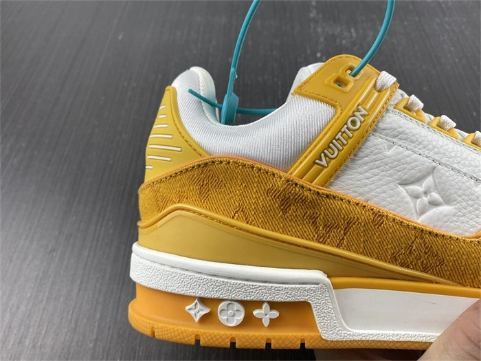 Compact Luis Vitton Trainer Yellow Monogram Denim White 1A9JHB 1707