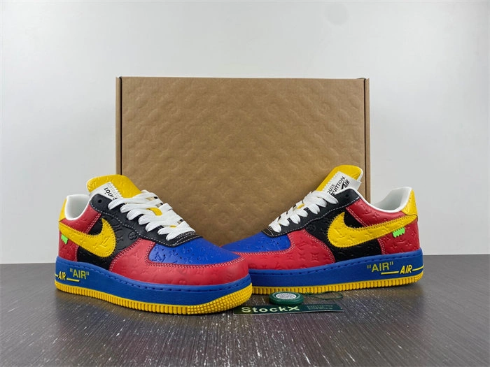 Nike Air Force 1 Luis Vitton Red and Yellow Elegant 5132